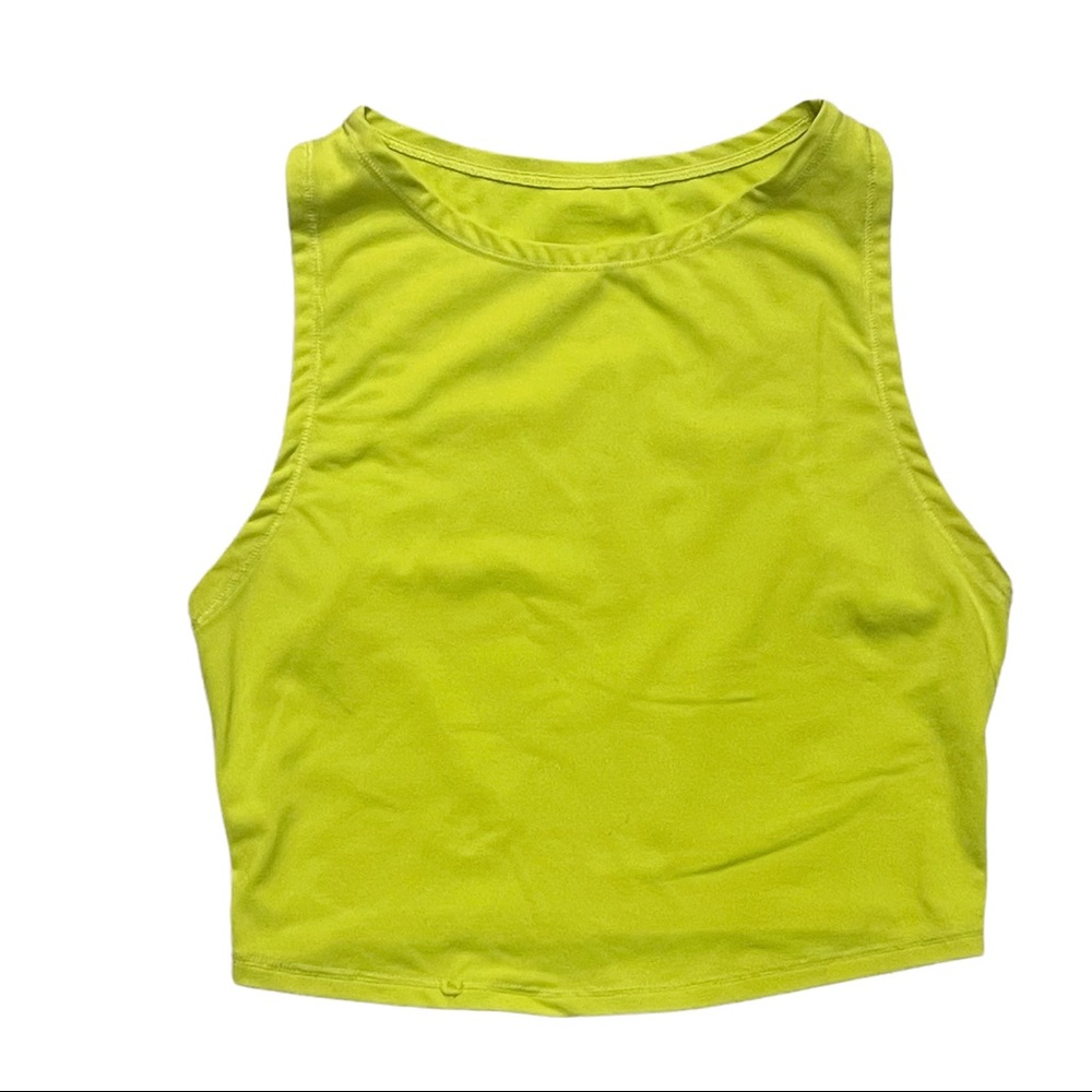 Victoria’s Secret Victoria Sport VSX Neon Yellow Cropped Sleeveless Tank Top